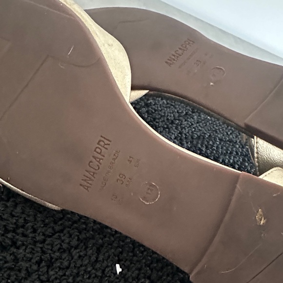 Elegant Gold Women's Sandals Metalic Made in Brazil Anacapri - Picture 4 of 4